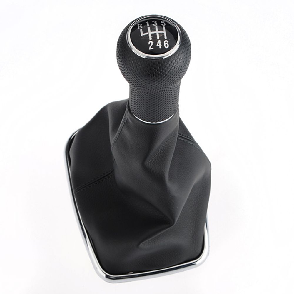 Ručka Mjenjača Sa Kožom Asy za VW Golf IV (1997-2006) - Hrom Okvir, 6 Brzina (Fi 23 mm) slika 1