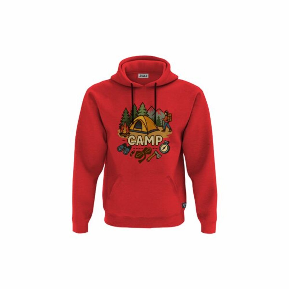 XGB3 Duks sa kapuljačom i džepom Just Camp Tee Red slika 1