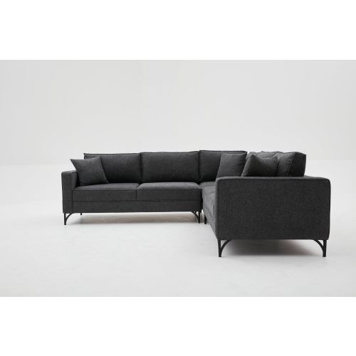 Atelier Del Sofa Kutna garnitura, Antracit Crno, Berlin - Anthracite, Black slika 3