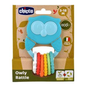 Chicco Zvečka i glodalica za zube ECO+ Owly Rattle 3-18mj