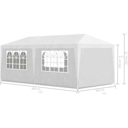 Šator za zabave 3 x 6 m bijeli slika 20