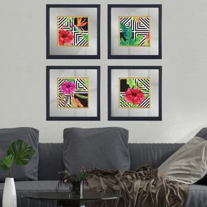 CAM617140001 Multicolor Decorative Framed Painting (4 Pieces)