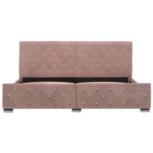 Okvir za krevet ružičasti baršunasti 180 x 200 cm slika 21