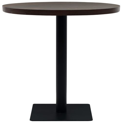 Okrugli stol za bistro od MDF-a i čelika 80x75 cm tamni pepeljasti slika 15