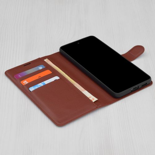 Techsuit Leather Folio preklopna maska za Xiaomi Redmi A3 – smeđa slika 2