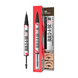 Maybelline New York Build-A-Brow 2 u 1 Olovka za obrve i gel za fiksiranje 260 Deep Brown