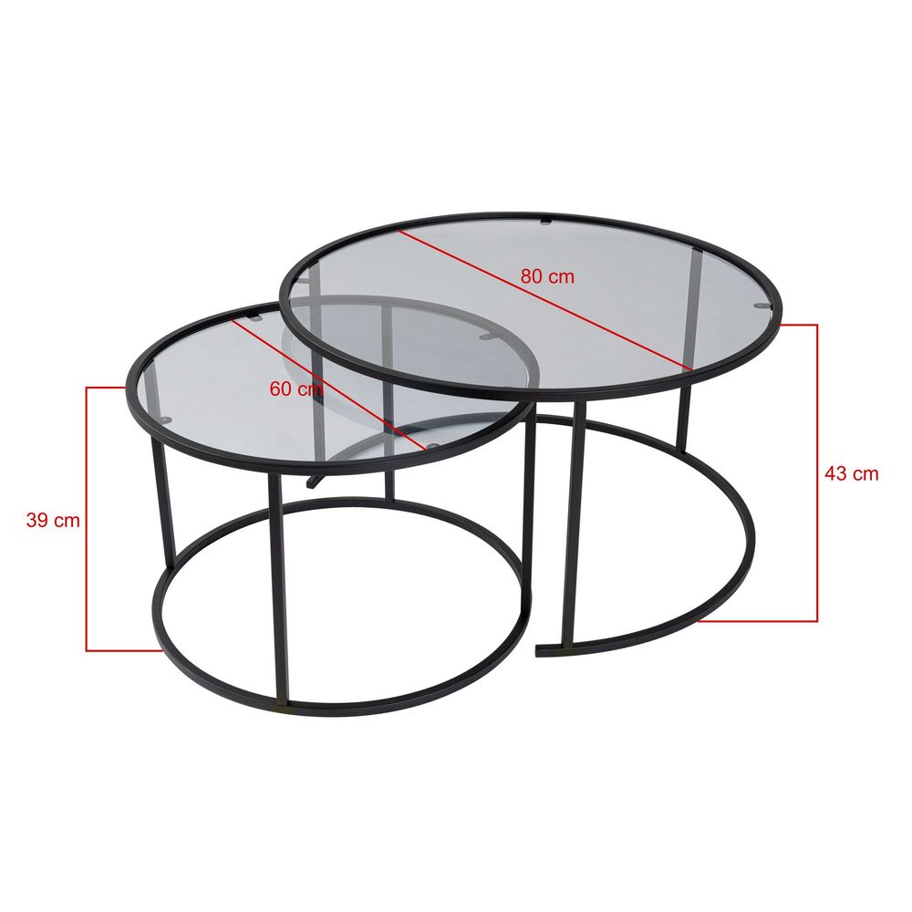 DUPLI DUPLI Nesting Table Tokyo - Crna (2 komada) slika 7
