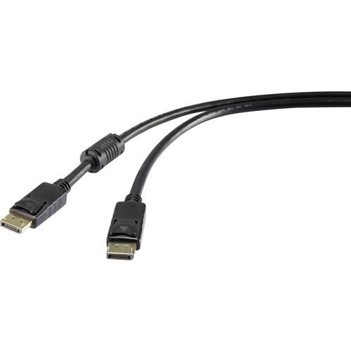 Renkforce DisplayPort priključni kabel DisplayPort utikač, DisplayPort utikač 3.00 m crna RF-4212204 pozlaćeni kontakti, s feritnom jezgrom DisplayPort kabel slika 2