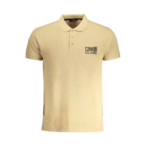 CAVALLI CLASS MEN'S SHORT SLEEVED POLO SHIRT BEIGE