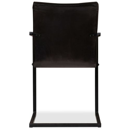 Blagovaonske stolice od prave kože 2 kom antracit slika 7