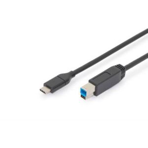 Ansmann USB kabel USB 3.2 gen. 1 (USB 3.0) USB-C® utikač, USB-B utikač 1.00 m crna dvostruko zaštićen AK-300149-010-S