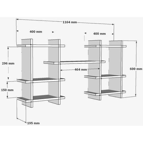 Tefo - Sapphire Oak Sapphire Oak Wall Shelf slika 4