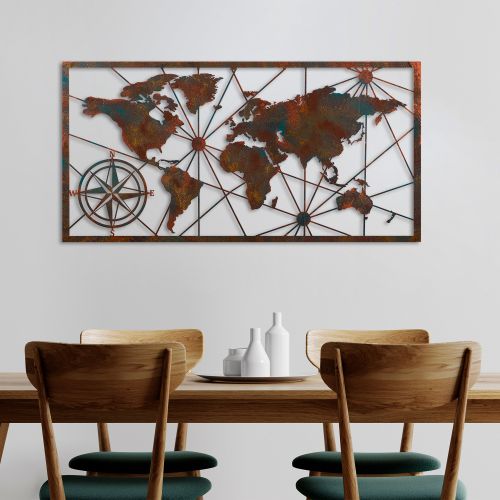 Wallity Metalna zidna dekoracija, World Map Large - 2 slika 1