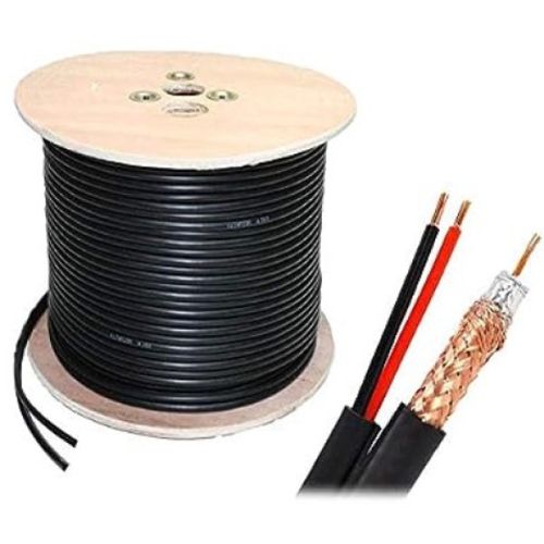 KABL-COAX-RG59+2X0.75 CCA/PVC/300M Koaksialni kabl sa napojnim kablom 2x0,75mm black 300m slika 1