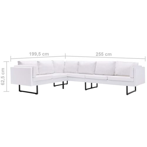 Kutna sofa od umjetne kože bijela slika 18