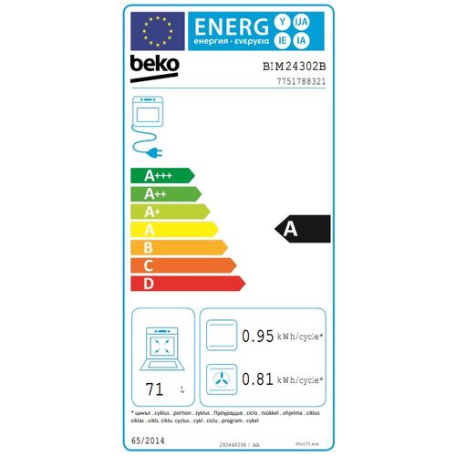 Beko BSE24322B Ugradni nezavisni set, Multifunkcionalna rerna, Staklokeramička ploča, Crna slika 4