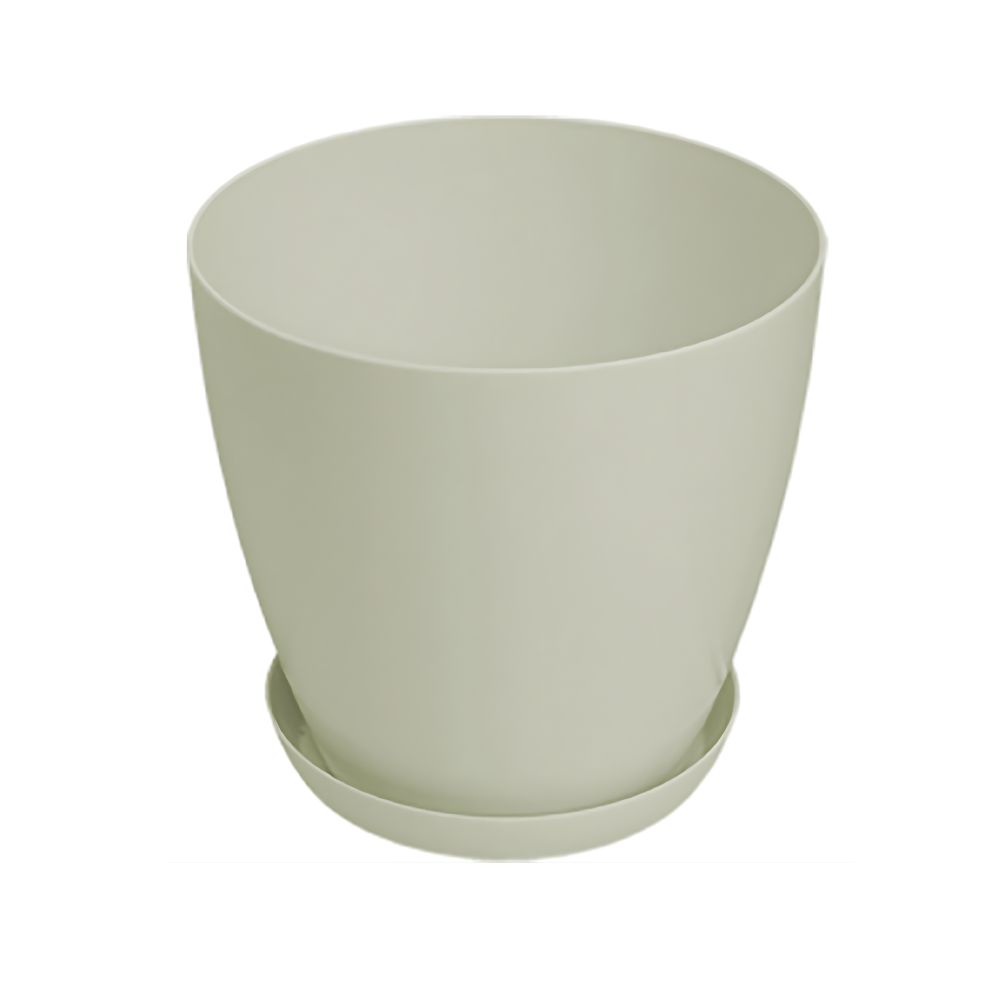 Saksija LUX 28cm sa podmetacem bež slika 1
