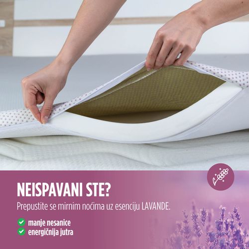 Naddušek/prostirka Hitex Lavanda Memory white 180x200 cm slika 5