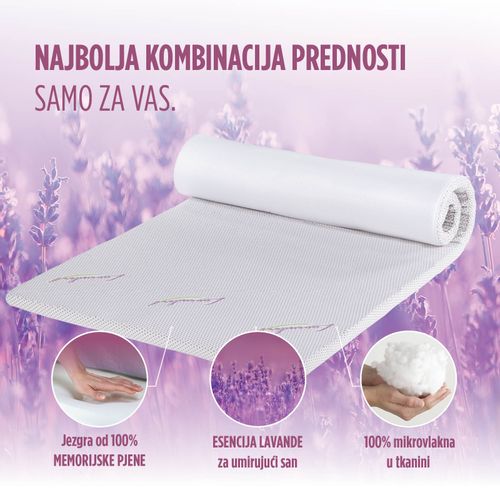 Naddušek/prostirka Hitex Lavanda Memory white 180x200 cm slika 6