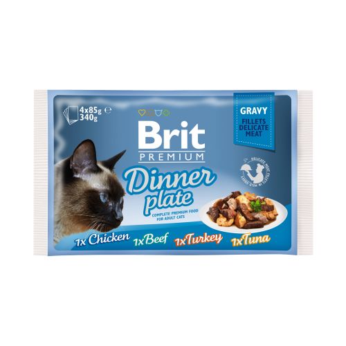 Brit Premium Cat Dinner plate, komadići delikatnog mesa 340g (4 x 85 g) slika 1