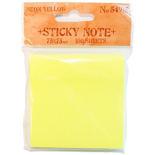 Blok samoljepljivi neon žuti 75x75mm, 100l slika 1