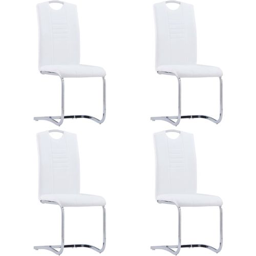 Konzolne blagovaonske stolice od umjetne kože 4 kom bijele slika 13