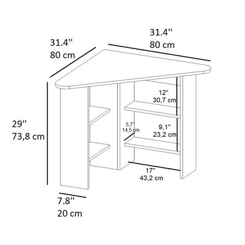 Woody Fashion Studijski stol, Corner - White slika 6