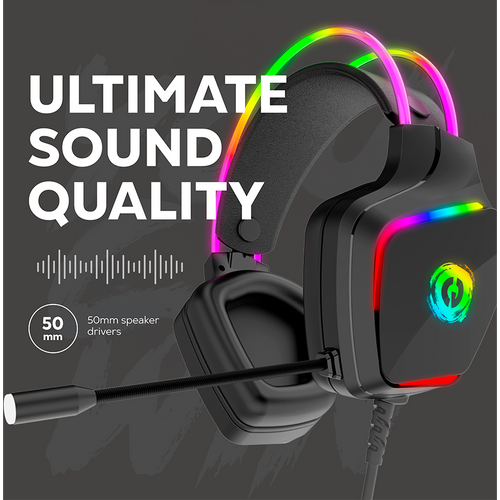 CANYON Darkless GH-9A, RGB gaming headset with Microphone, Microphone frequency response: 20HZ~20KHZ, ABS+ PU leather, USB*1*3.5MM jack plug, 2.0M PVC cable, weight:280g, black slika 7