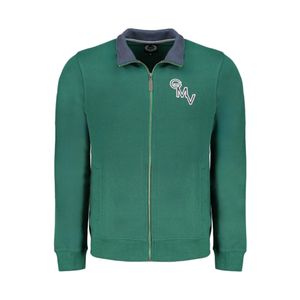 GIAN MARCO VENTURI MEN'S GREEN ZIP SWEATSHIRT