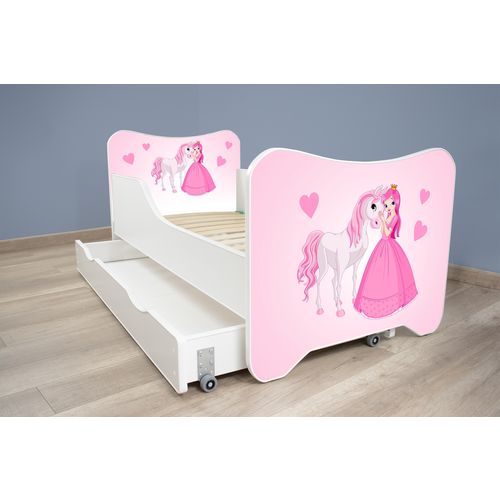 Dečiji krevet 140x70 cm happy kitty + fioka PRINCESS AND HORSE  slika 1