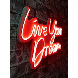 Live Your Dream - Red Red Decorative Plastic Led Lighting