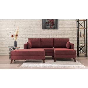 Bella Ugao Sofa Desno 2 - Burgundac Crvena Ugao Sofa na Razvlačenje