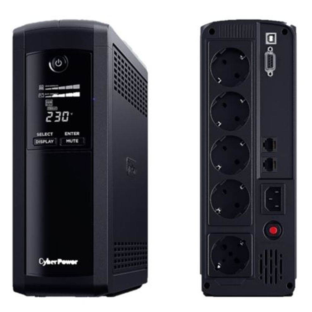 CyberPower 1600VA/960W VP1600ELCD, line-int., šuko, desktop slika 1