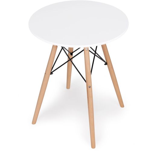 Moderan skandinavski stol mat bijeli slika 5