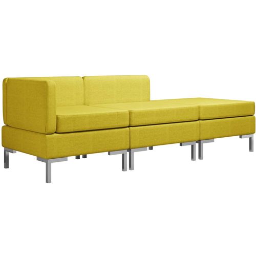 3-dijelni set sofa od tkanine žuti slika 17