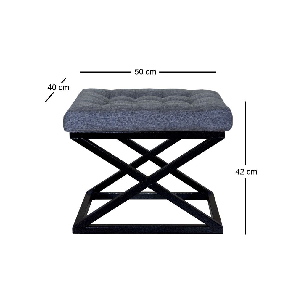 Capraz - Pouffe u crno-plavoj boji slika 2