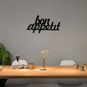 Bon Appetit 1 - Black Black Decorative Metal Wall Accessory