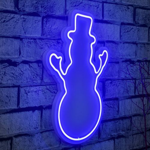 Wallity Ukrasna plastična LED rasvjeta, Snowman - Blue slika 9