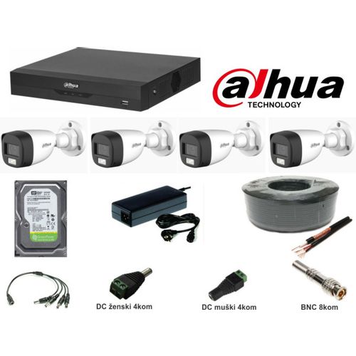 Dahua SET-18 * 4 kamere Full HD + Audio + DUAL LIGHT 2mpix, kabl 100m, napajanje 5A, 1TB (18710) slika 10