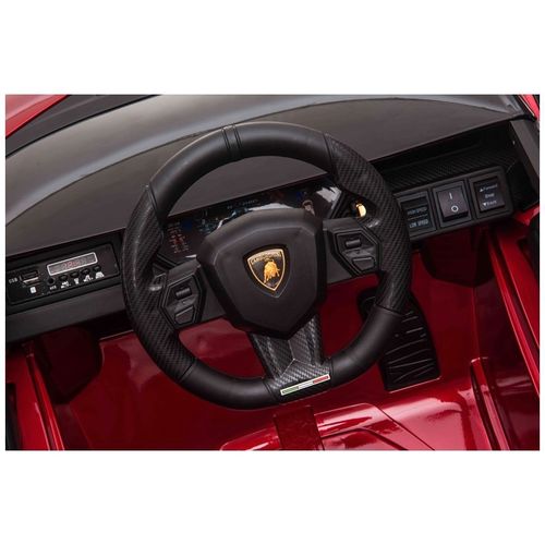 Licencirani auto na akumulator Lamborghini Sian - crveni/lakirni slika 11