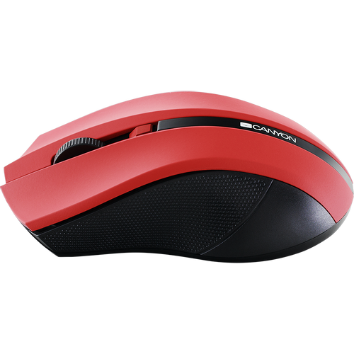CANYON MW-5 2.4GHz wireless Optical Mouse with 4 buttons, DPI 800/1200/1600, Red, 122*69*40mm, 0.067kg slika 3