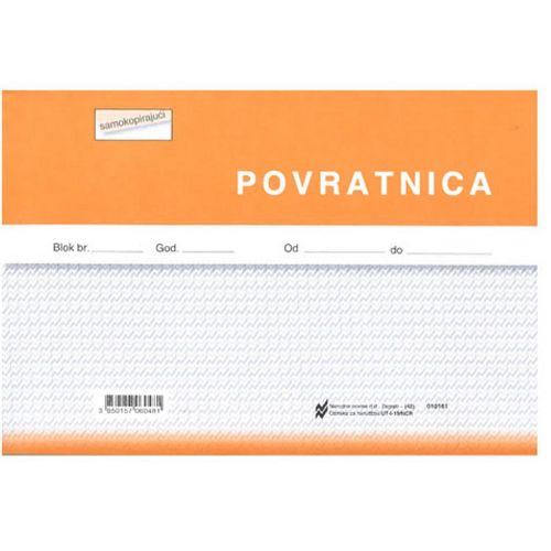 I-19/NCR POVRATNICA; Blok 3 x 50 listova, 21 x 14,8 cm slika 1