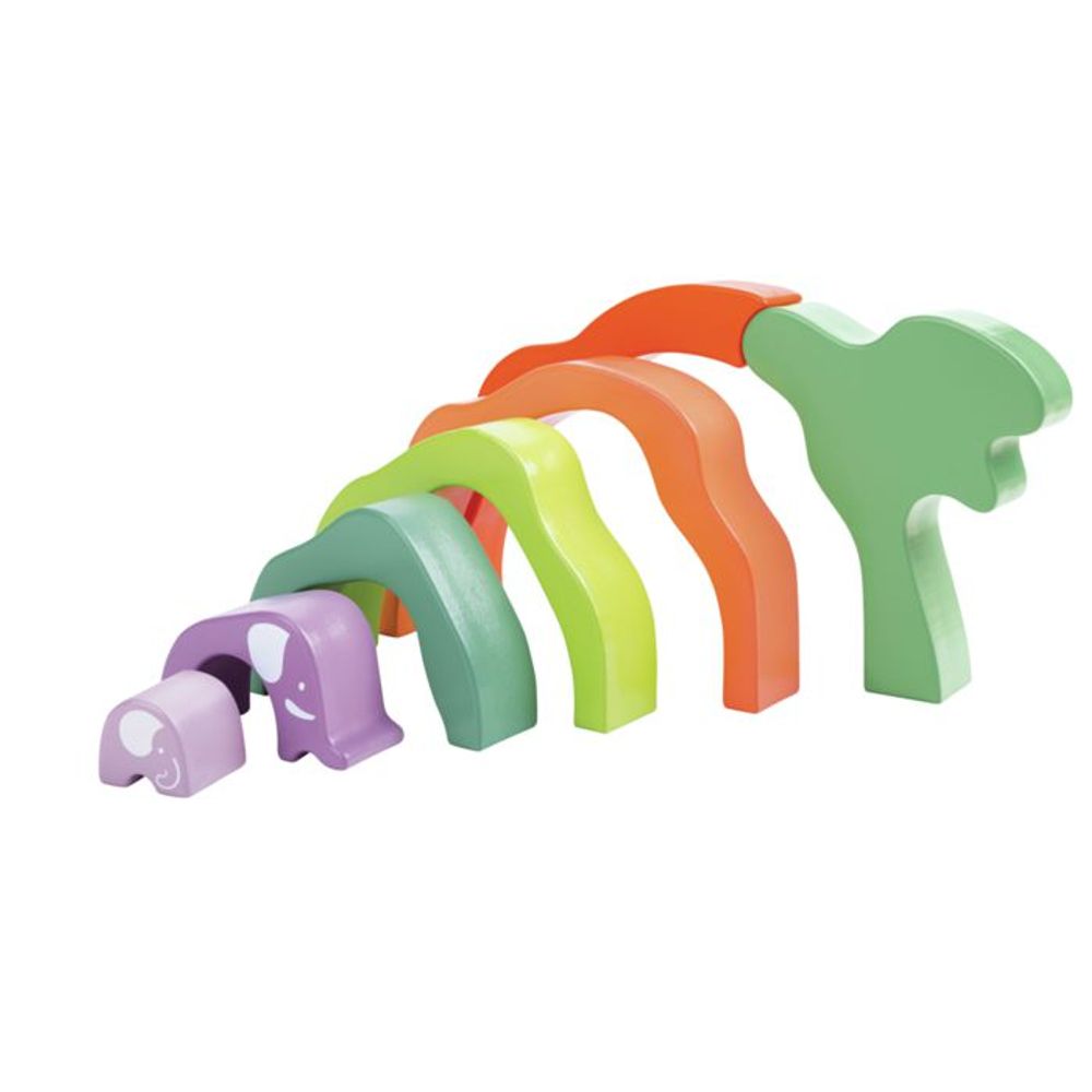 Hape Drveni oblici za slaganje Safari Elephant Stacking Blocks E0489A  slika 2