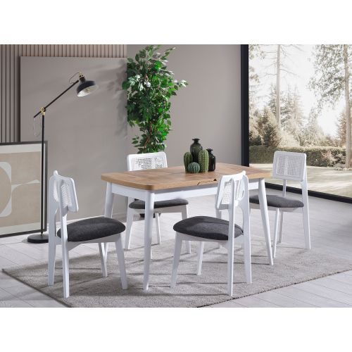 Milla - White, Natural White
Natural Extendable Dining Table & Chairs Set (4 Pieces) slika 1