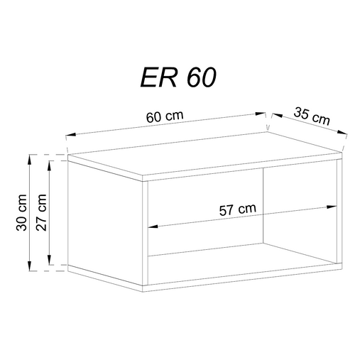 Zidna polica ENJOY ER60 - hrast slika 2