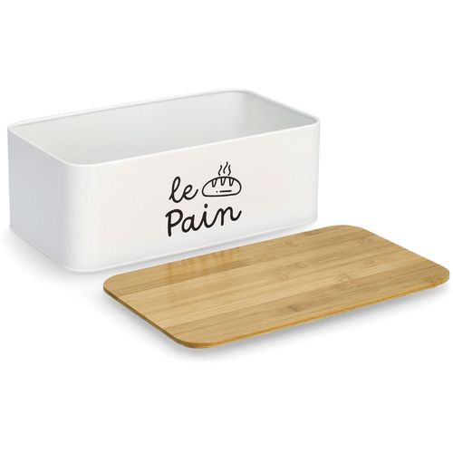 Zeller Kutija za kruh "Le Pain", metal/bambus, bijela, 33 x 18,5 x 12 cm slika 1