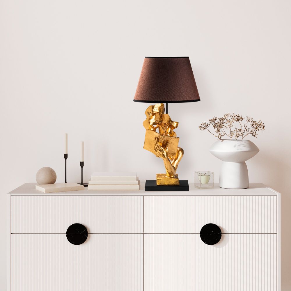 FIGURA-15292 Zlatno-Smeđa Stočna Lampa slika 1