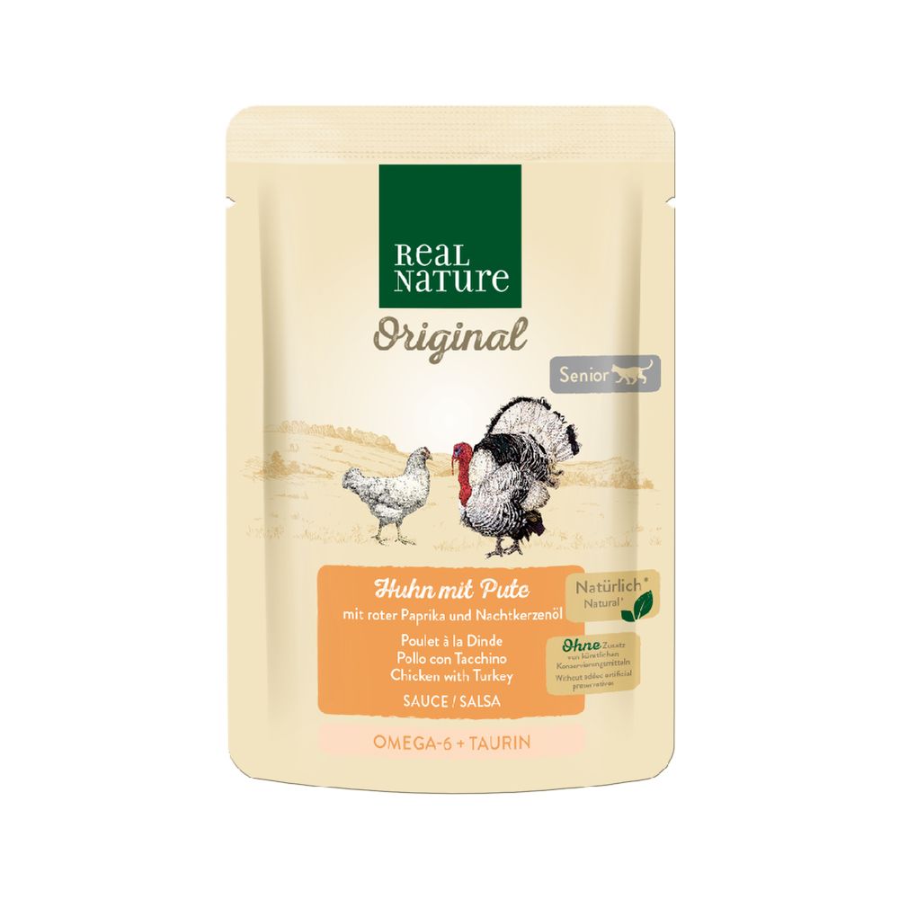 Real Nature Cat Senior piletina i perad u umaku 85 g slika 1