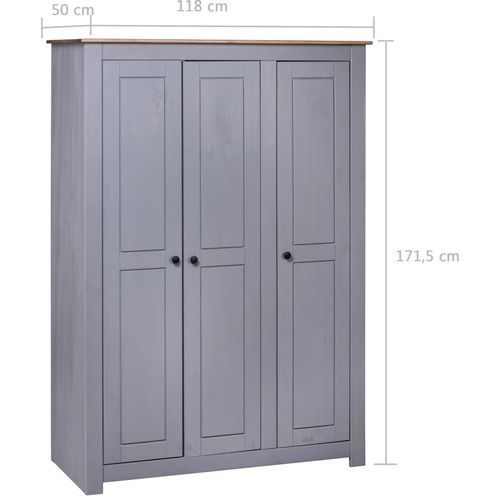 Ormar od borovine 3 vrata sivi 118x50x171,5 cm asortiman Panama slika 16