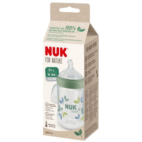 NUK Flašica For Nature sa indikatorom temperature 260ml 6-18mj, Zelena slika 3